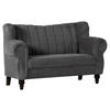 2-SITZER-SOFA Cord Dunkelgrau  - Dunkelgrau/Dunkelbraun, Design, Holz/Textil (168/96/75cm)
