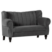 2-SITZER-SOFA Cord Dunkelgrau  - Dunkelgrau/Dunkelbraun, Design, Holz/Textil (168/96/75cm)