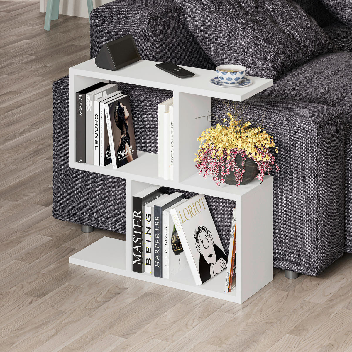 ODKLÁDACÍ STOLEK, bílá, kompozitní dřevo, 60/20/60 cm - bílá, Design, kompozitní dřevo (60/20/60cm) - Livetastic