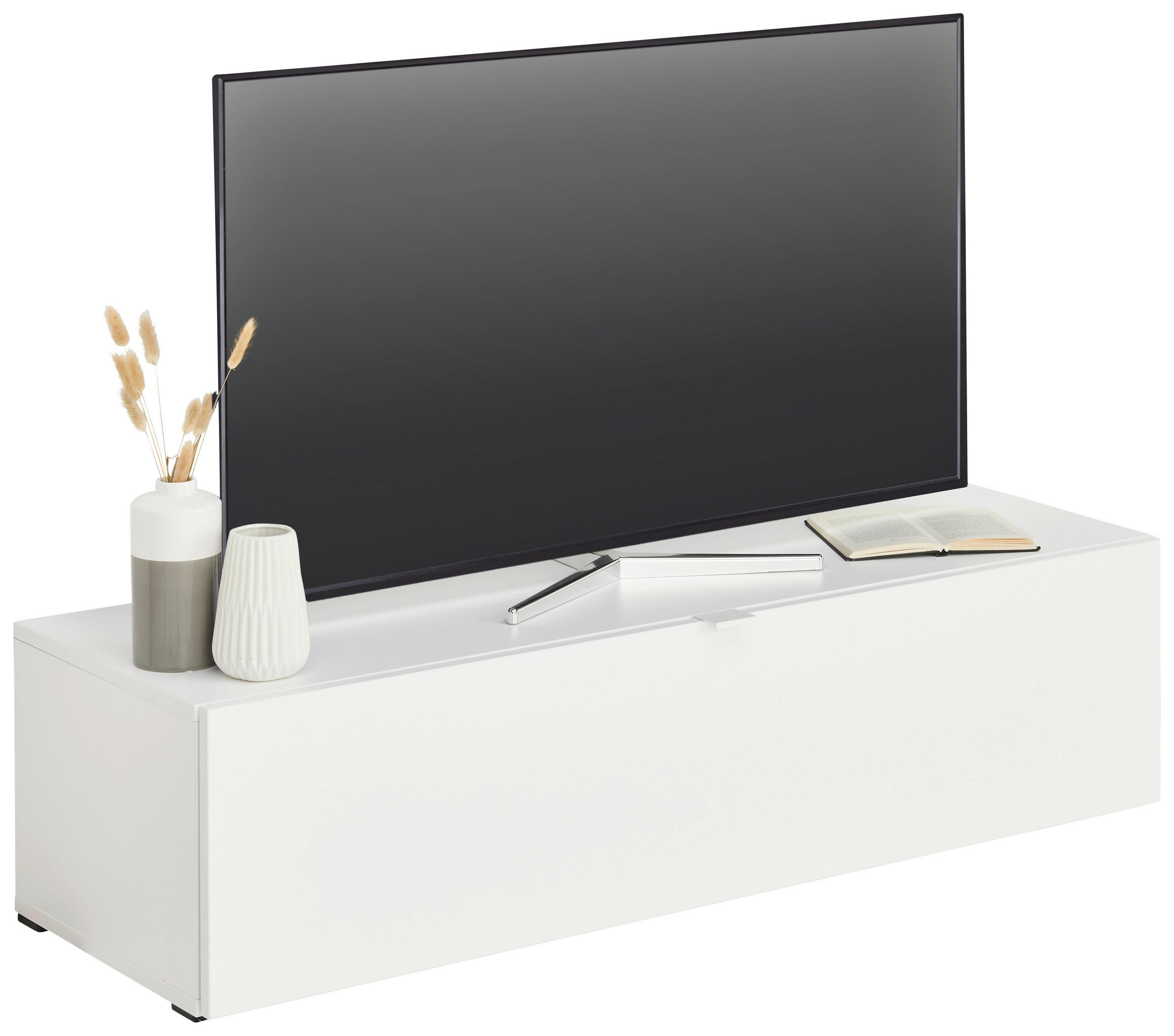 TV-ELEMENT Holzwerkstoff Weiß  - Schwarz/Weiß, Design, Holzwerkstoff/Kunststoff (120/31/40cm) - Ti'me