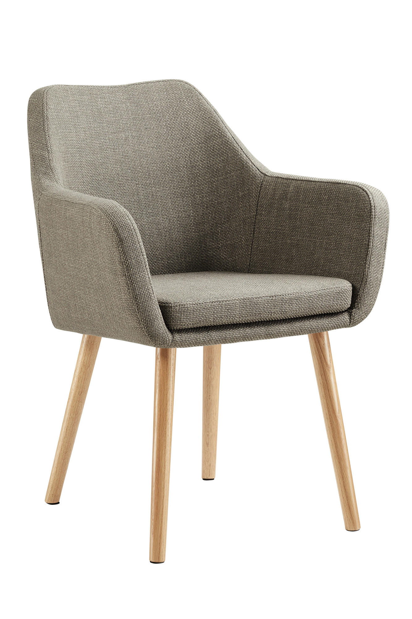 ARMLEHNSTUHL  in Struktur  - Braun/Naturfarben, MODERN, Holz/Textil (62/84/60cm) - Livetastic