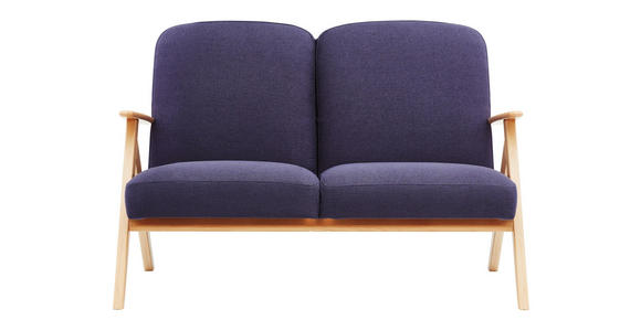 ZWEISITZER-SOFA in Holz, Textil Grau, Eichefarben - Eichefarben/Grau, KONVENTIONELL, Holz/Textil (120/77/82cm) - Cantus