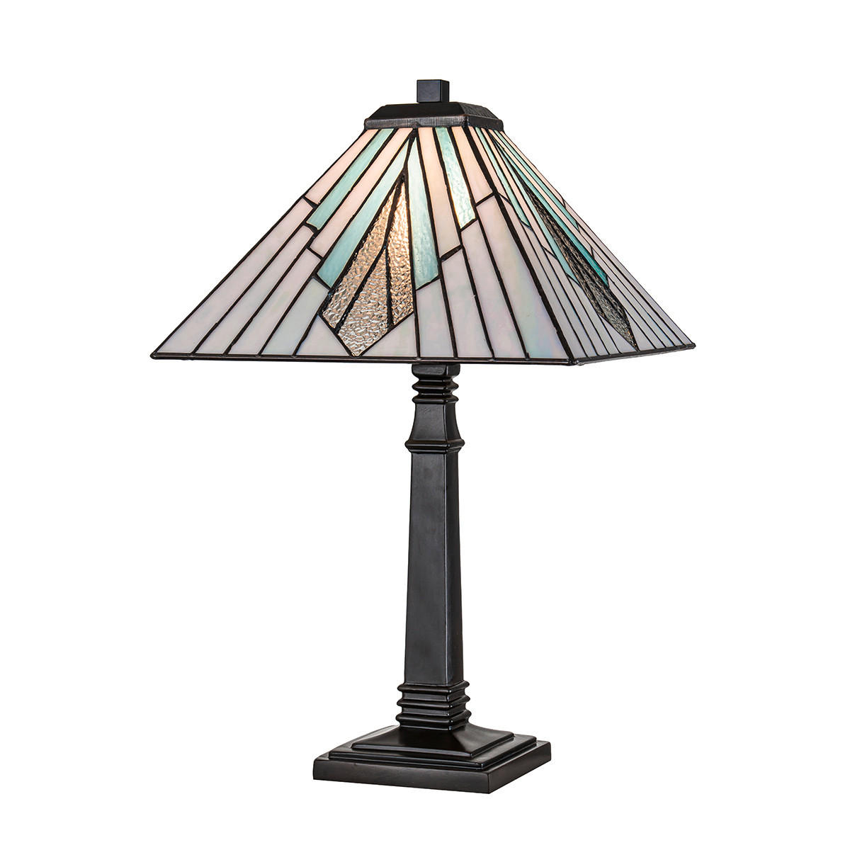 BORDSLAMPA Alderley   - multicolor/mörkbrun, Klassisk, metall/glas (50,4/30,4/30,4cm) - Elstead Lighting