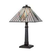 TISCHLEUCHTE   - Dunkelbraun/Multicolor, KONVENTIONELL, Glas/Metall (50,4/30,4/30,4cm) - Elstead Lighting