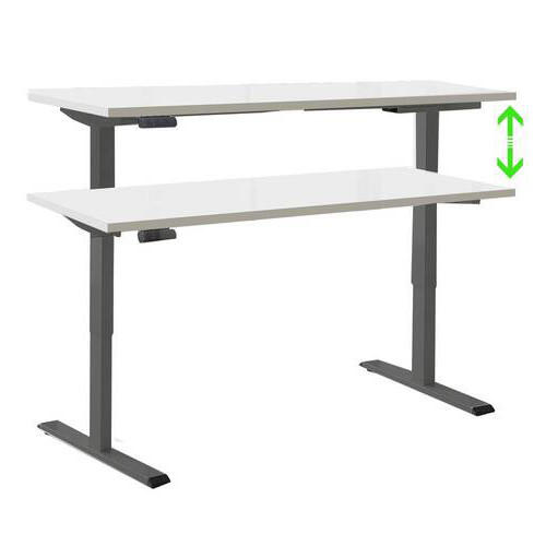 SCHREIBTISCH 138/67/69-119 cm  in Anthrazit, Weiß  - Anthrazit/Weiß, MODERN, Holzwerkstoff/Metall (138/67/69-119cm) - MID.YOU