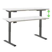 SCHREIBTISCH 138/67/69-119 cm  in Anthrazit, Weiß  - Anthrazit/Weiß, MODERN, Holzwerkstoff/Metall (138/67/69-119cm) - MID.YOU
