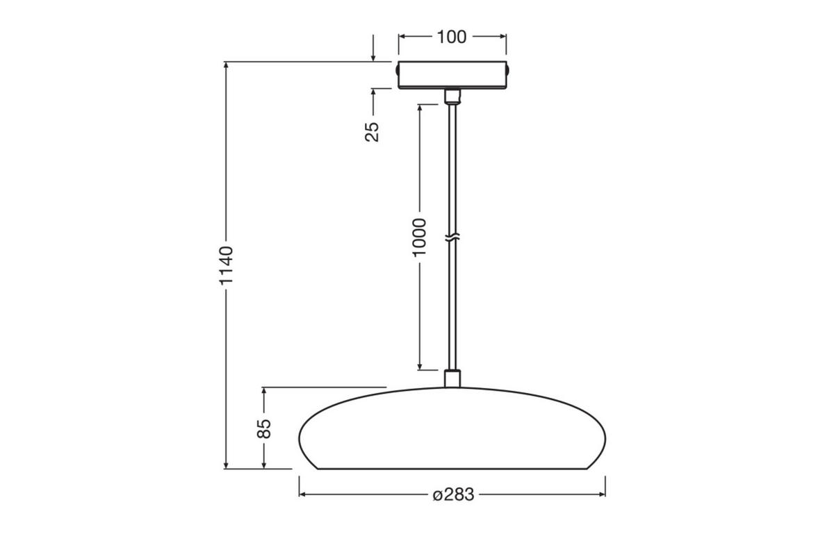 PENDELLEUCHTE 28,3/114 cm   - Weiß, Design, Stein/Metall (28,3/114cm) - Ledvance