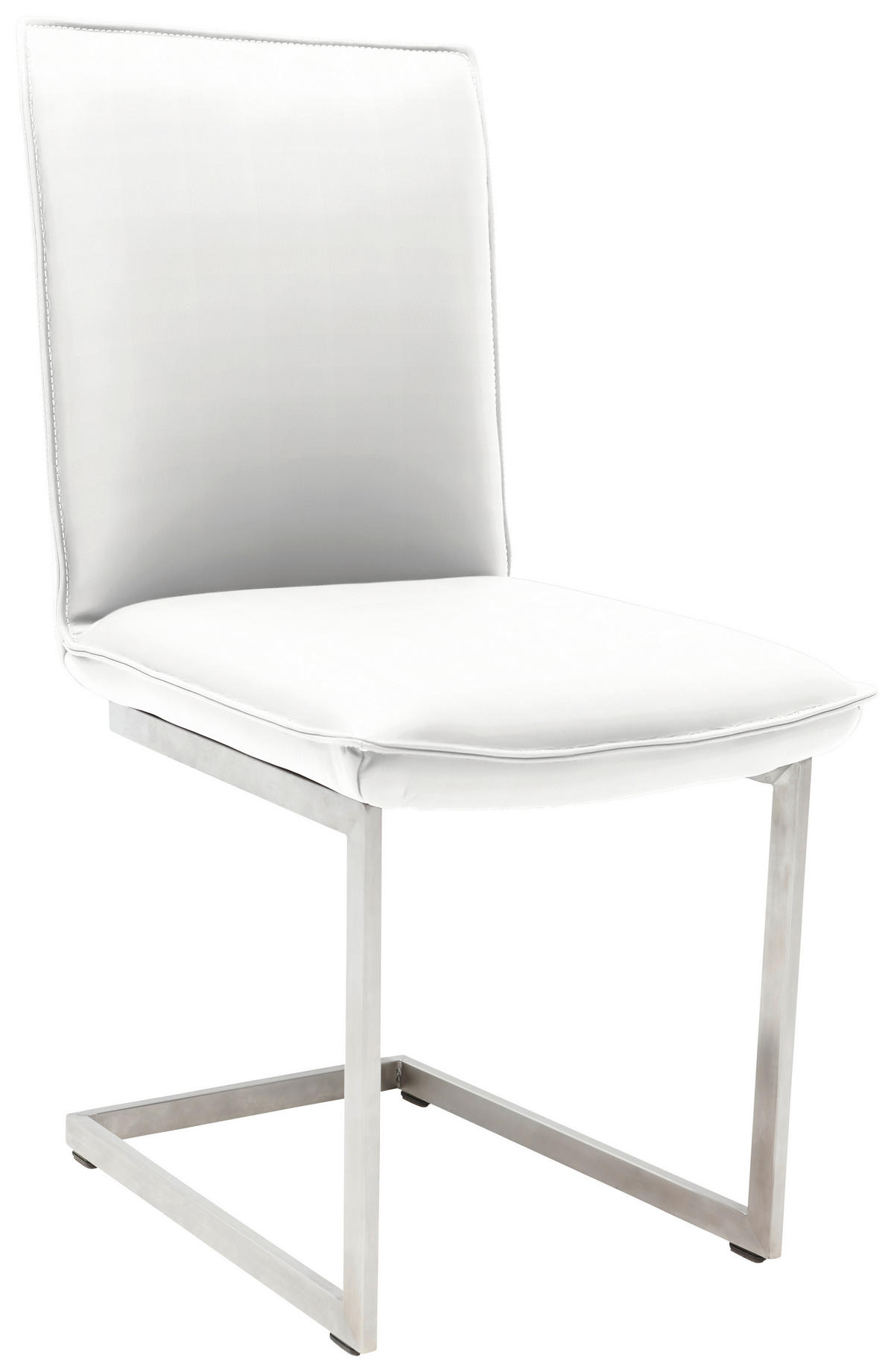 SCHWINGSTUHL  in Nickel Echtleder pigmentiert  - Edelstahlfarben/Beige, Design, Leder/Metall (48/93/65cm) - Ambiente