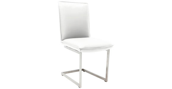 SCHWINGSTUHL  in Nickel Echtleder pigmentiert  - Edelstahlfarben/Beige, Design, Leder/Metall (48/93/65cm) - Ambiente