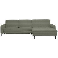 ECKSOFA in Cord Grün  - Schwarz/Grün, Design, Textil/Metall (302/178cm) - Beldomo Style