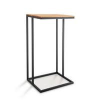 BEISTELLTISCH in Holz, Metall einfacher Aufbau, individuell kombinierbar 40/30/70 cm  - Eichefarben/Schwarz, Design, Holz/Metall (40/30/70cm) - Linea Natura