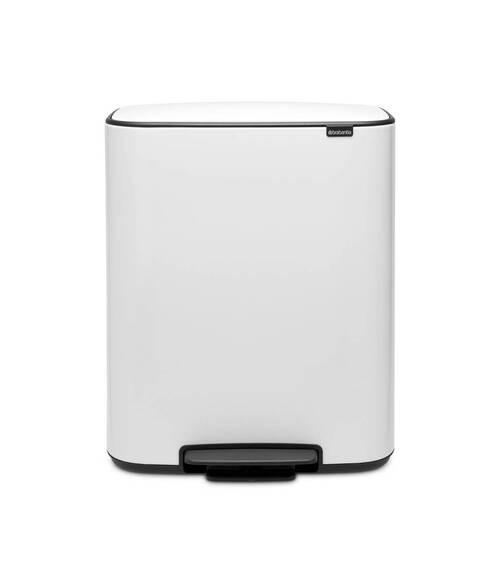 ABFALLEIMER BO TRETEIMER 2 X 30 L  - Schwarz/Weiß, Basics, Kunststoff/Metall (54.1/65.2/36.3cm) - Brabantia