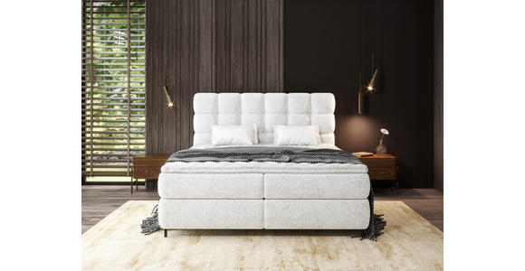 BOXSPRINGBETT 180/200 cm  in Weiß  - Schwarz/Weiß, Trend, Textil/Metall (180/200cm) - Esposa