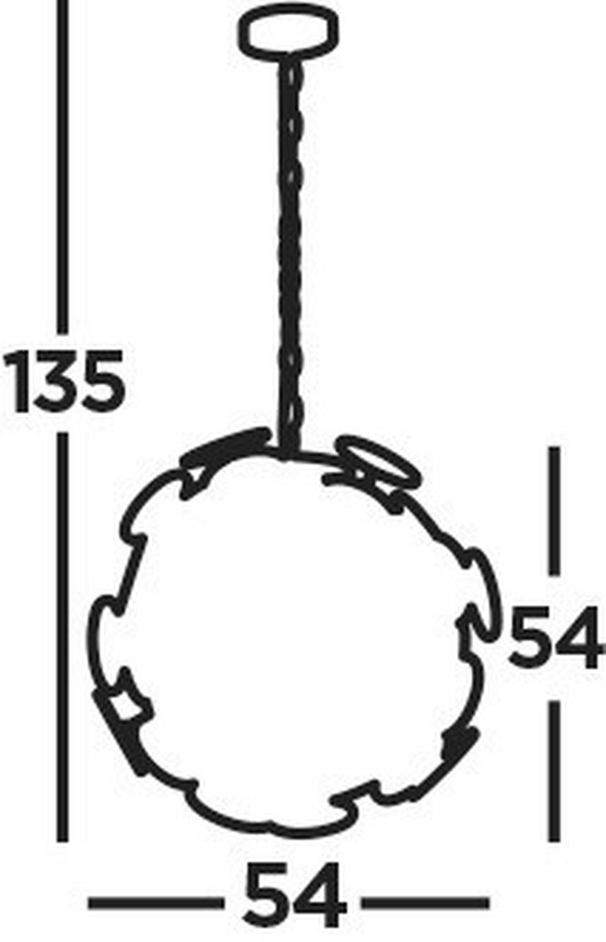 HÄNGLAMPA Discus 54/135 cm  - svart/guldfärgad, Design, metall (54/135cm)