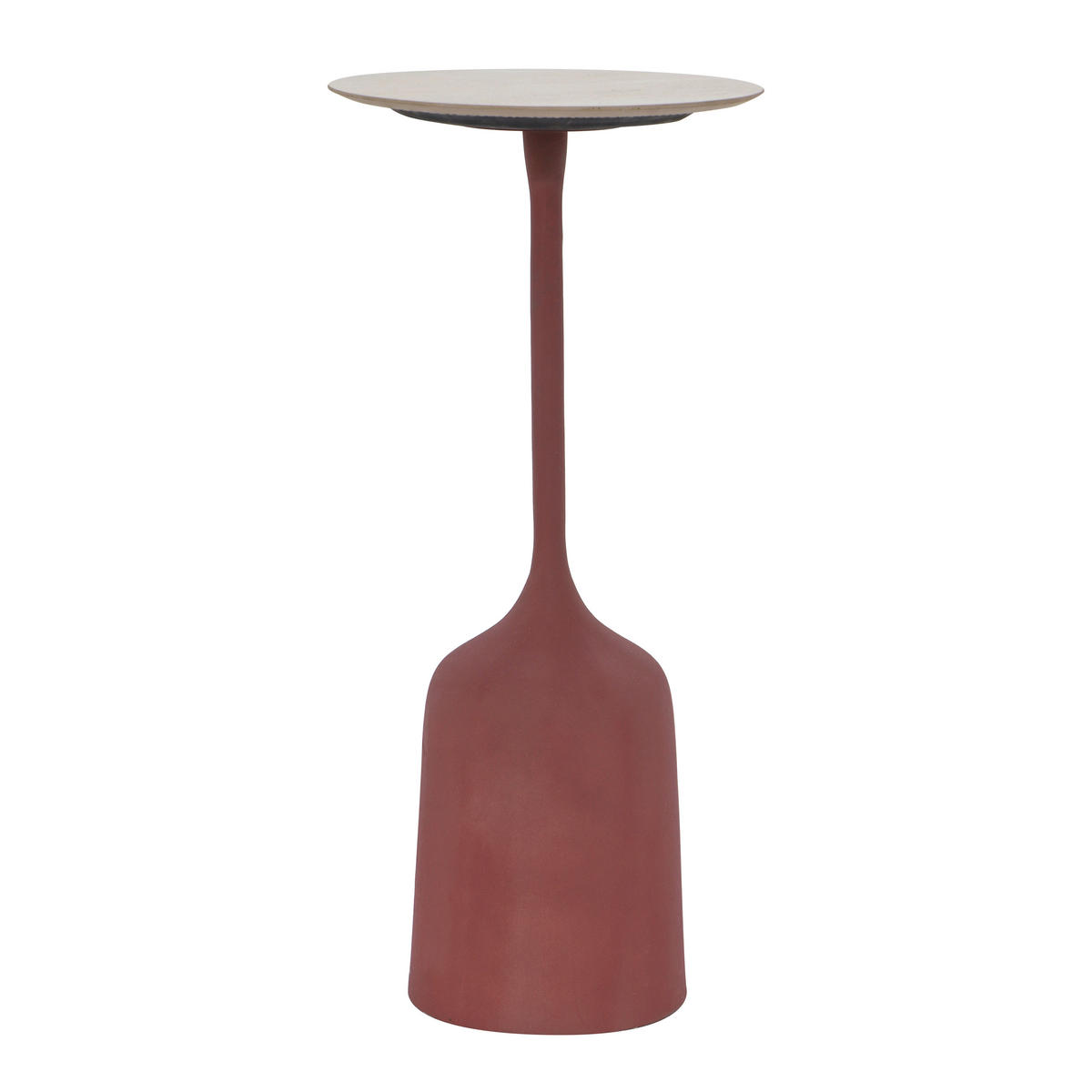 BEISTELLTISCH 30/30/64 cm Naturfarben, Rot rund  - Rot/Naturfarben, MODERN, Keramik/Metall (30/30/64cm) - Milino