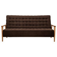 SCHLAFSOFA in Textil Braun  - Eschefarben/Naturfarben, Design, Holz/Textil (202/95/95cm) - P & B