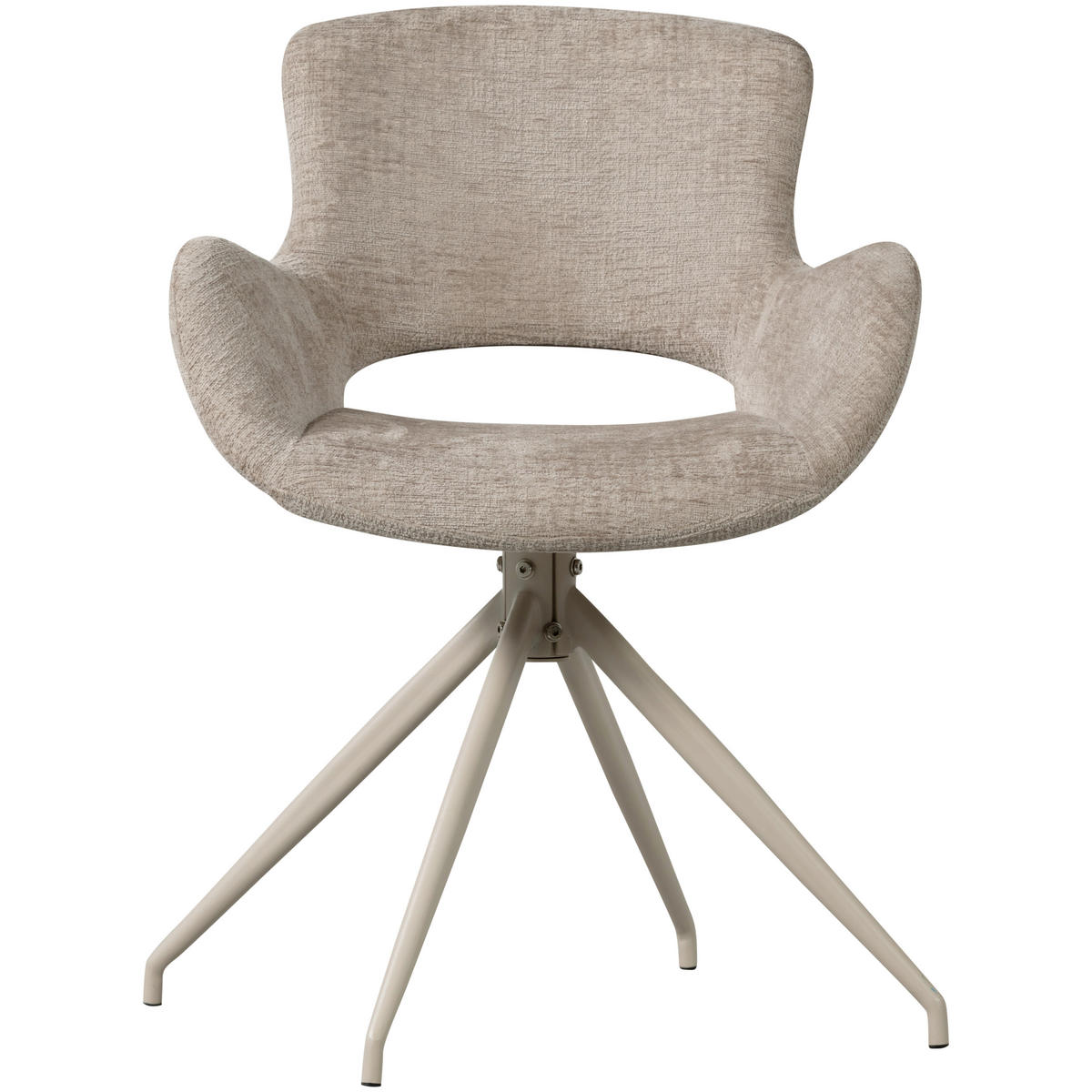 ARMLEHNSTUHL-SET 2 Stück  in Samt  - Sandfarben, MODERN, Textil/Metall (58/58/82cm) - Livetastic