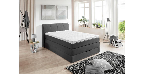 BOXSPRINGBETT 140/200 cm  in Anthrazit  - Anthrazit, KONVENTIONELL, Textil (140/200cm) - Carryhome