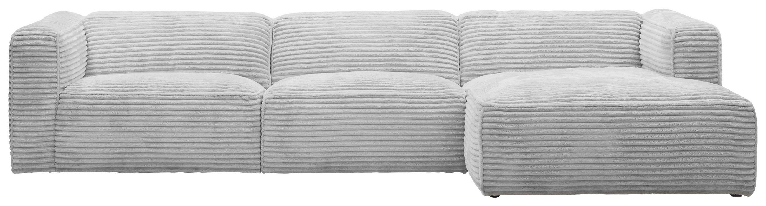 ECKSOFA in Cord Grau  332/163 cm  - Schwarz/Grau, Design, Kunststoff/Textil (332/163cm) - Stylife