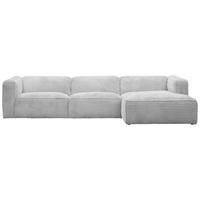 ECKSOFA in Cord Grau  332/163 cm  - Schwarz/Grau, Design, Kunststoff/Textil (332/163cm) - Stylife