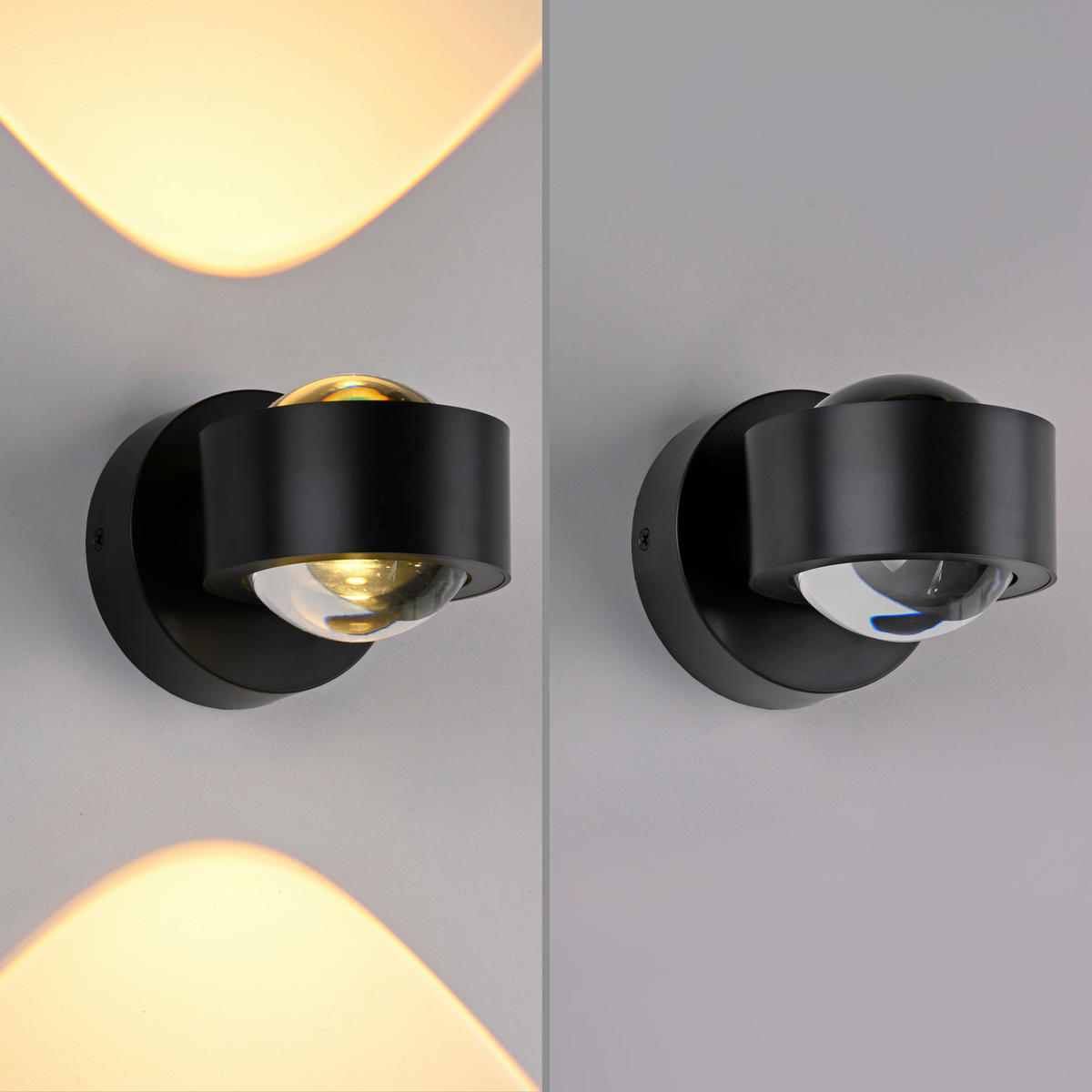 LED-WANDLEUCHTE SW CHIA 12,4/9/9 cm   - Schwarz, Design, Kunststoff/Metall (12,4/9/9cm) - Schöner Wohnen