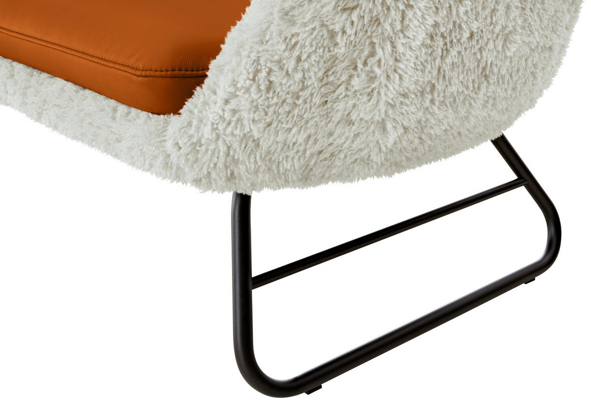 SITZBANK 219/87/78 cm  in Beige, Cognac  - Cognac/Beige, Design, Leder/Textil (219/87/78cm) - Koinor