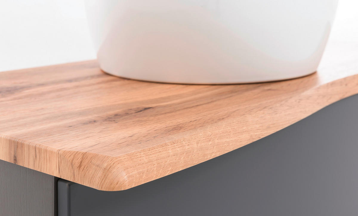 WASCHTISCHKOMBI 101 cm  - Graphitfarben/Weiß, Natur, Keramik/Holzwerkstoff (101cm) - Xora