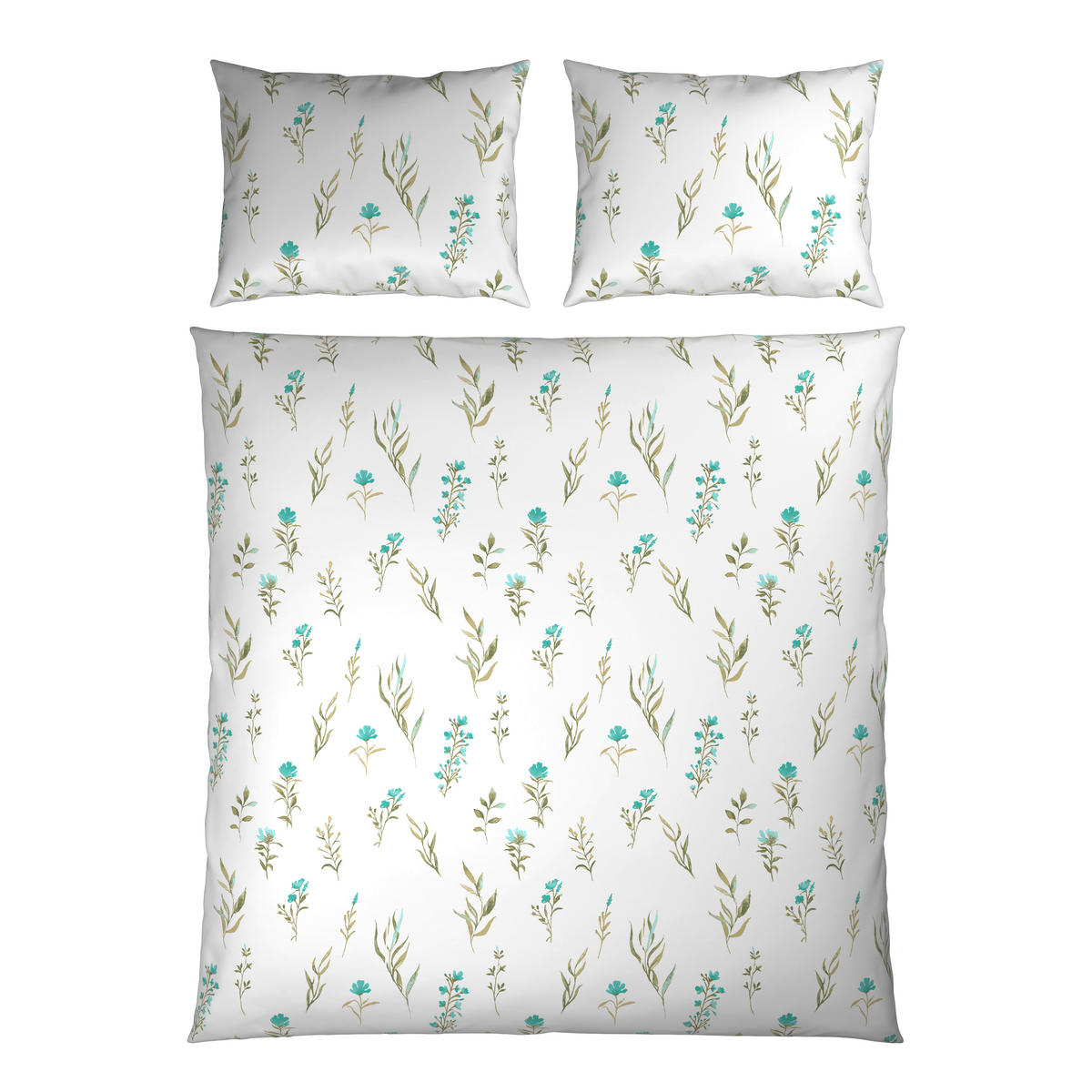 POSTELJINA 200/200 cm  Mavie  - bijela/tirkizna, Konvencionalno, tekstil (200/200cm) - Novel