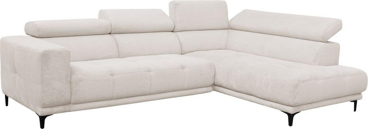 GARNITURA ZA SEDENJE bež  - bež/crna, Moderno, tekstil (210/304cm)