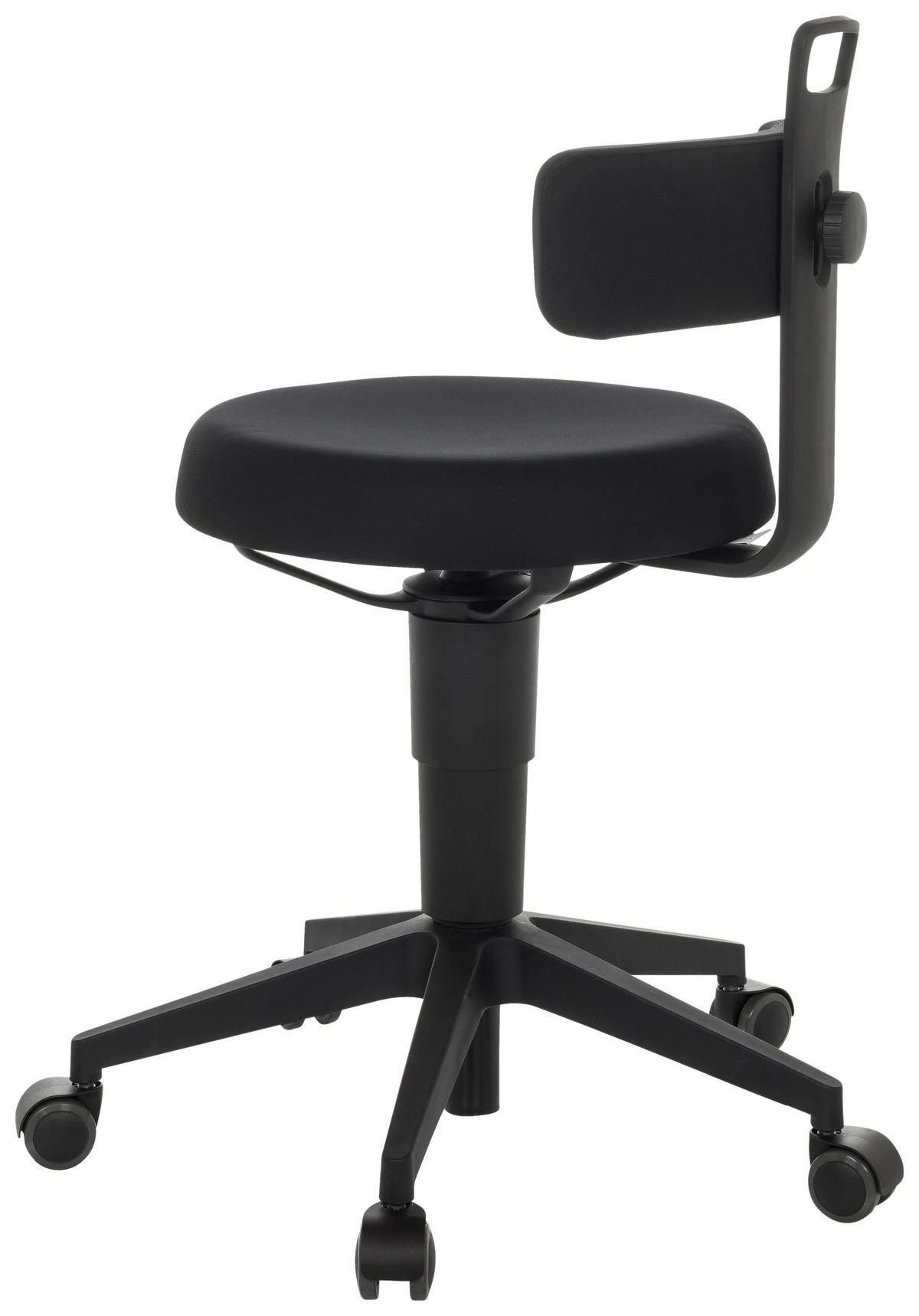 BÜROHOCKER 40/74-86/46 cm  - Schwarz, Basics, Kunststoff/Textil (40/74-86/46cm) - MID.YOU