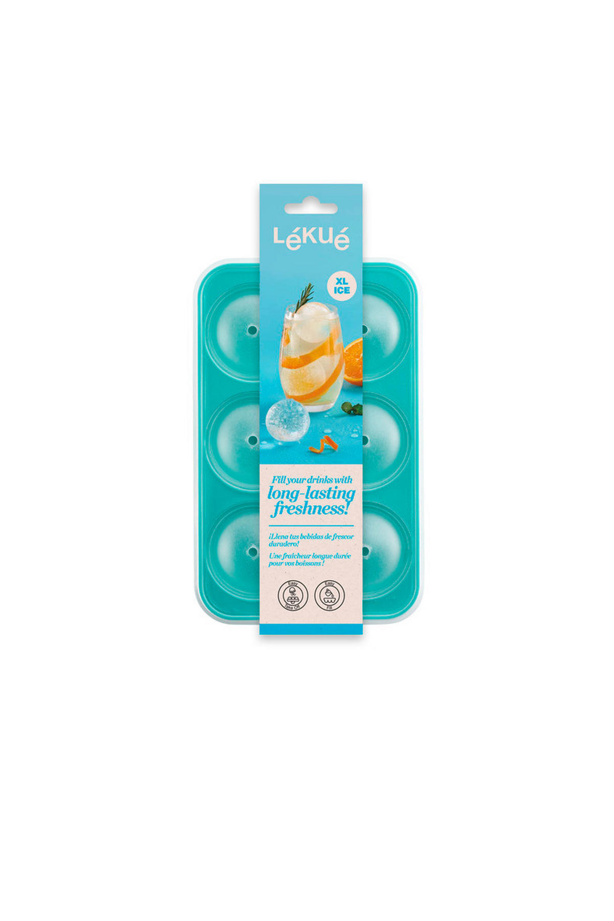 POSODA ZA KOCKE LEDU - turkizna, Basics, umetna masa (13/5,5/20,5cm) - LEKUE