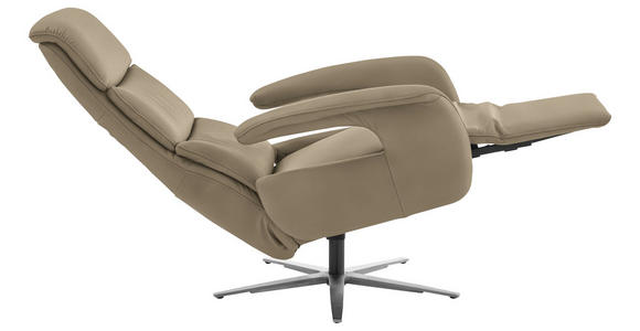 RELAXSESSEL in Leder Schlammfarben  - Edelstahlfarben/Schlammfarben, Design, Leder/Metall (76/119/86cm) - Dieter Knoll