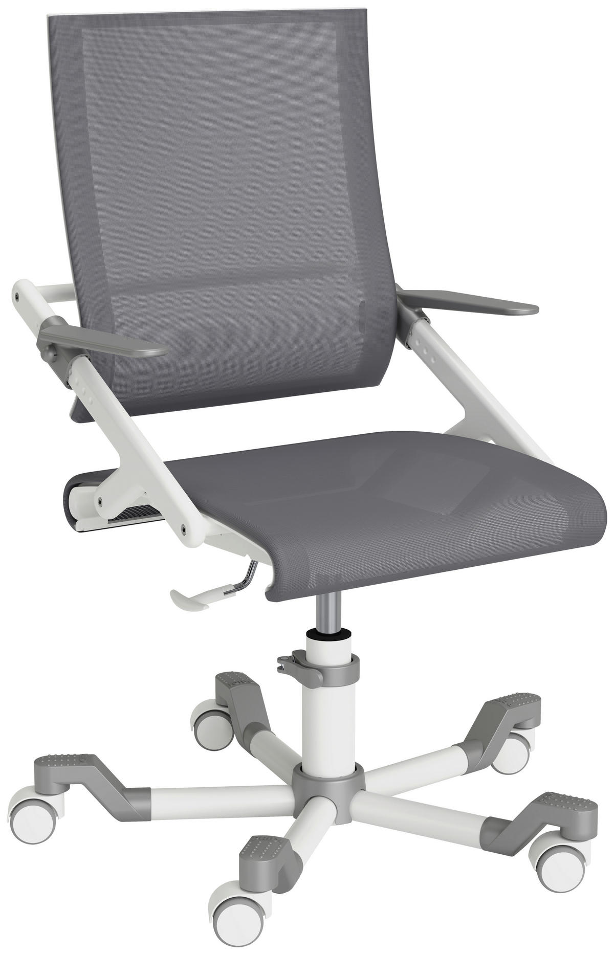 JUGENDDREHSTUHL  in Netzbespannung Grau, Silberfarben, Weiß  - Silberfarben/Weiß, Basics, Kunststoff/Textil (54/86-100/54cm) - Paidi