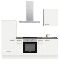 KÜCHENLEERBLOCK 240 cm   in Weiß, Schieferfarben  - Schieferfarben/Edelstahlfarben, MODERN, Holzwerkstoff/Metall (240cm) - Nobilia