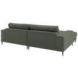 ECKSOFA  in Flachgewebe Grün Rücken echt  177/253 cm  - Schwarz/Grün, Design, Textil/Metall (177/253cm) - Dieter Knoll