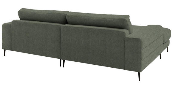 ECKSOFA  in Flachgewebe Grün Rücken echt  177/253 cm  - Schwarz/Grün, Design, Textil/Metall (177/253cm) - Dieter Knoll