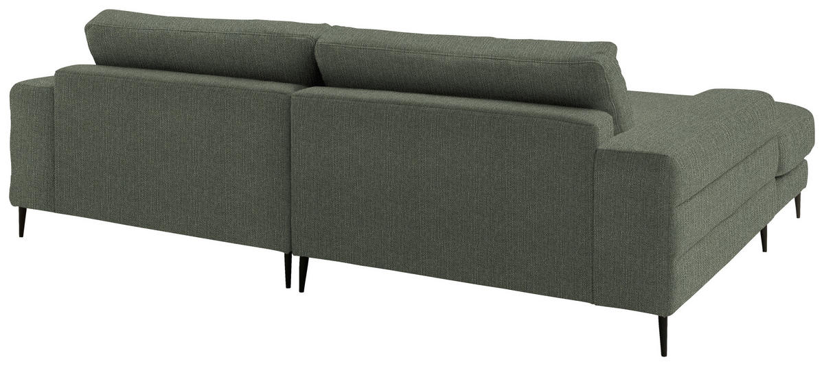 ECKSOFA in Flachgewebe Grün  - Schwarz/Grün, Design, Textil/Metall (177/253cm) - Dieter Knoll
