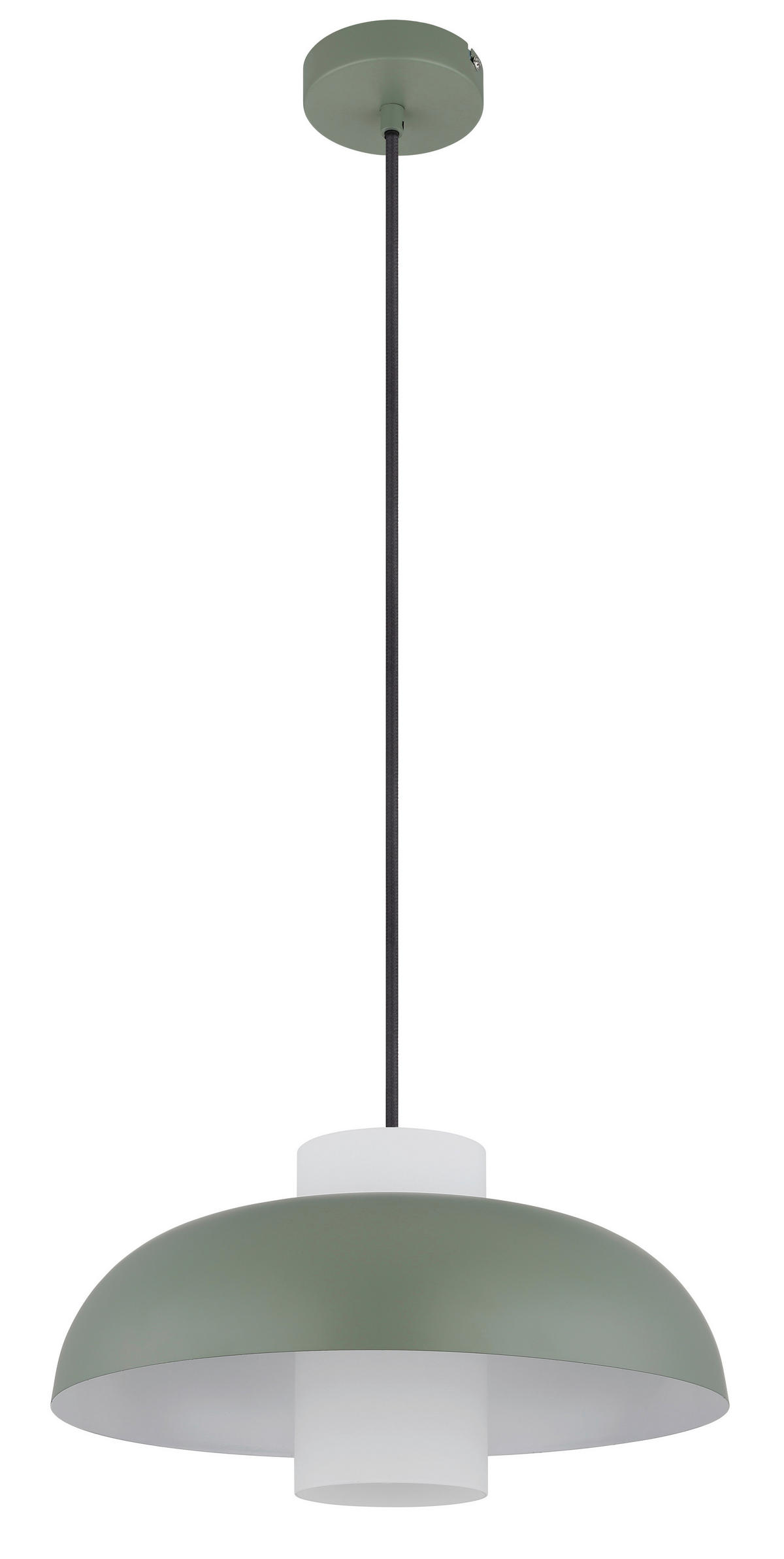 HÄNGELEUCHTE 38/120 cm    - Weiss/Grün, Trend, Glas/Textil (38/120cm) - Globo