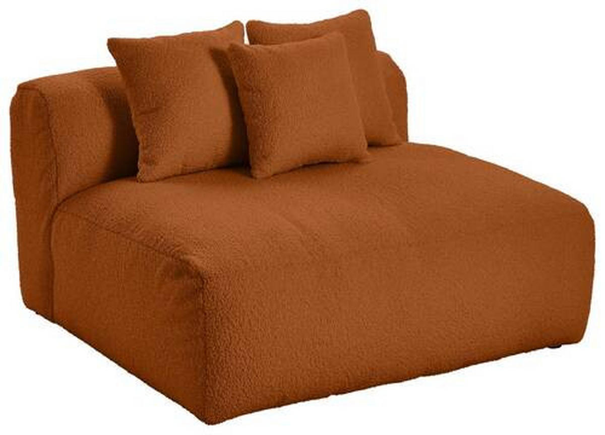 SOFAELEMENT in Flachgewebe, Teddystoff Rostfarben  - Rostfarben, Trend, Textil (120/70/122cm) - Livetastic