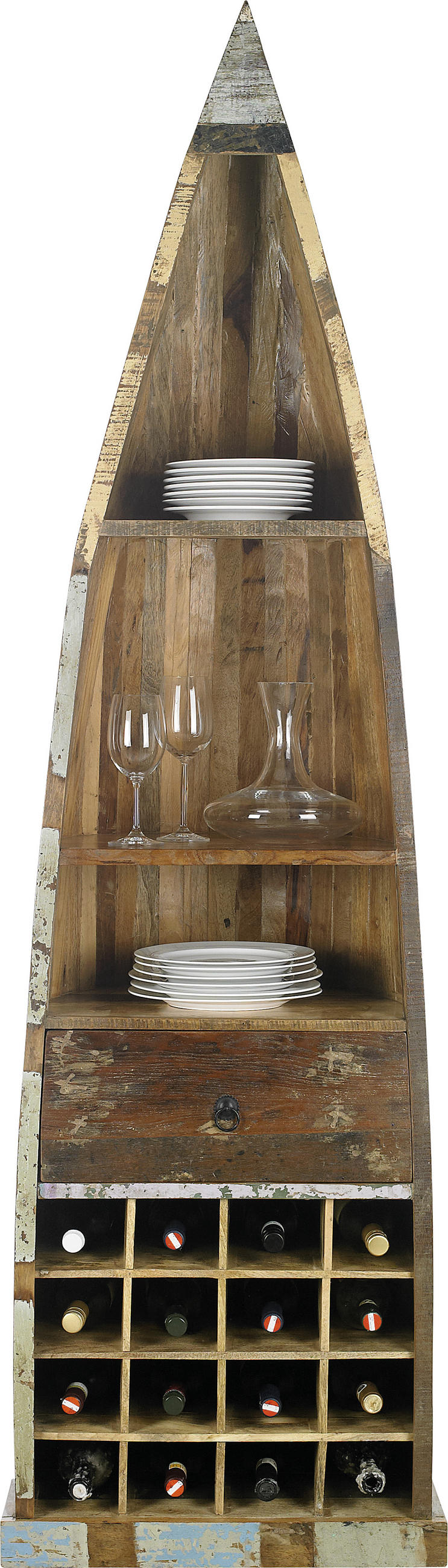 BOOTSREGAL  58/205/45 cm Braun  - Braun, Lifestyle, Holz (58/205/45cm) - Landscape