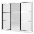 SCHIEBETÜRENSCHRANK 242/215,5/60 cm 3-türig Weiß  - Schwarz/Weiß, Basics, Glas/Holzwerkstoff (242/215,5/60cm) - Xora