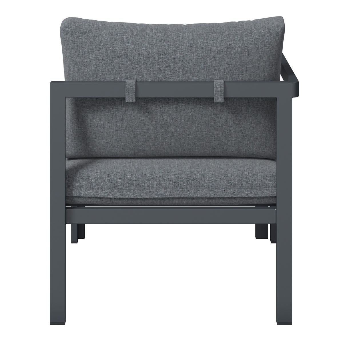 LOUNGEGARNITUR 5-teilig   66/64/65.5 cm Stahl  - Dunkelgrau/Naturfarben, MODERN, Kunststoff/Textil (66/64/65.5cm) - Ambia Garden