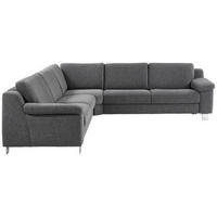 ECKSOFA Grau Chenille  - Chromfarben/Grau, Design, Textil/Metall (278/278cm) - Valdera