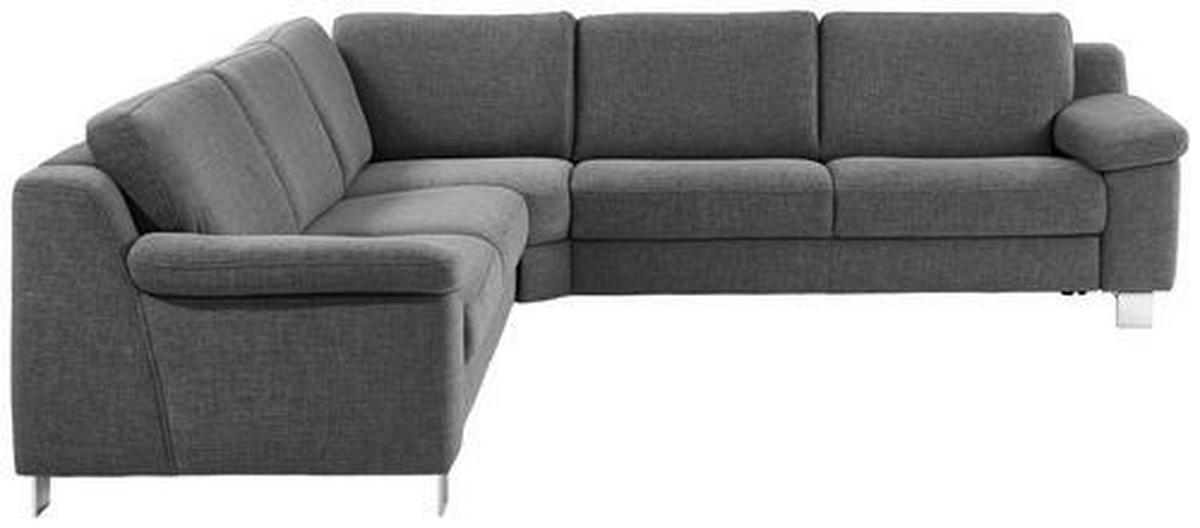 ECKSOFA Grau Chenille  - Chromfarben/Grau, Design, Textil/Metall (278/278cm) - Valdera