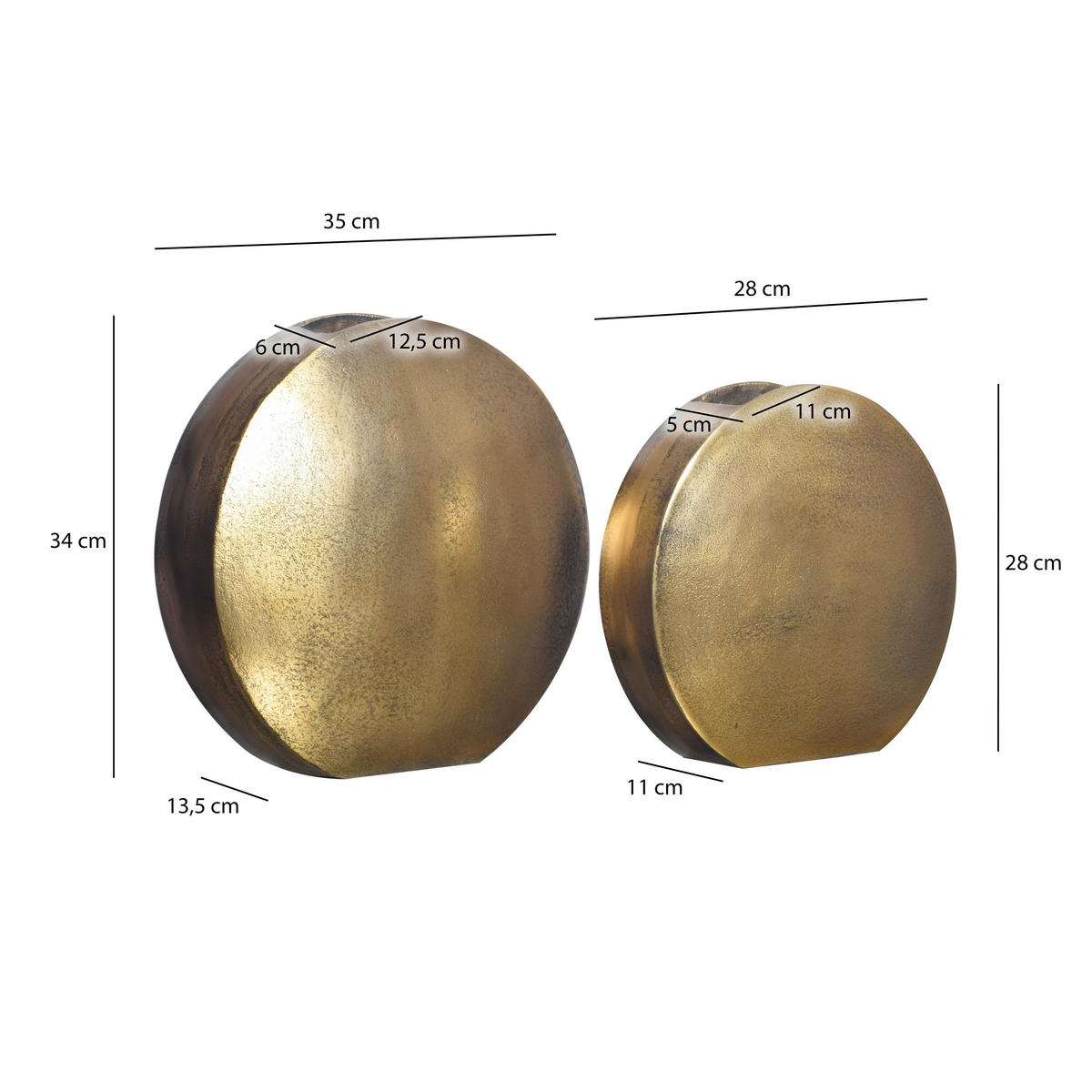 DEKOVASE  - Goldfarben, Design, Metall (35/34/13,5cm) - Livetastic