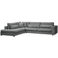 ECKSOFA in Chenille Dunkelgrau  - Dunkelgrau/Schwarz, KONVENTIONELL, Kunststoff/Textil (250/314cm) - Carryhome