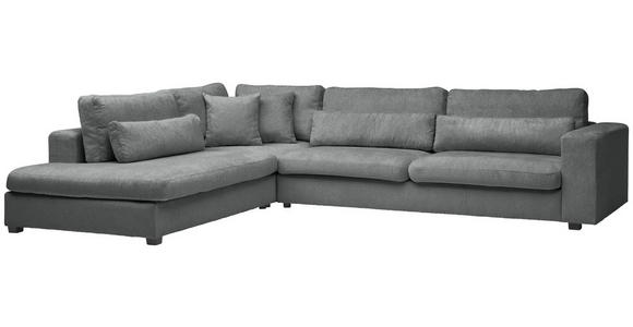 ECKSOFA in Chenille Dunkelgrau  - Dunkelgrau/Schwarz, KONVENTIONELL, Kunststoff/Textil (250/314cm) - Carryhome