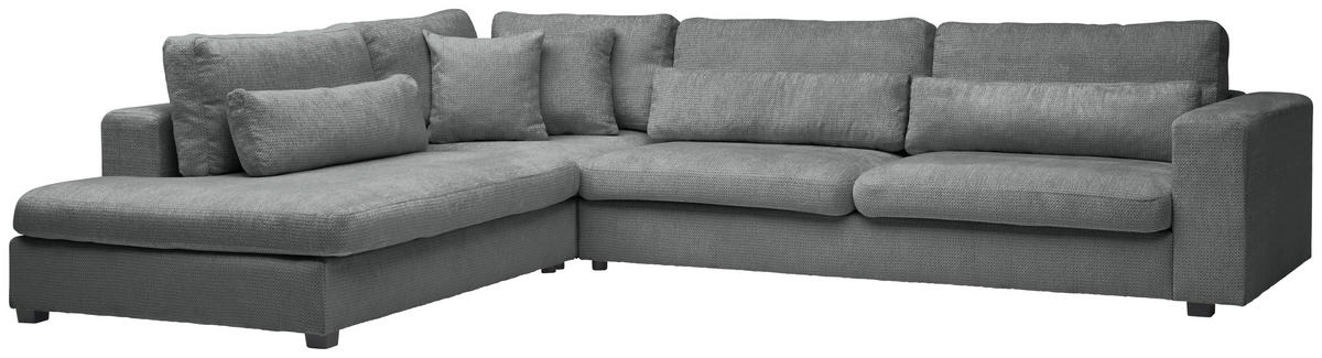ECKSOFA Dunkelgrau Chenille  - Dunkelgrau/Schwarz, KONVENTIONELL, Kunststoff/Textil (250/314cm) - Carryhome