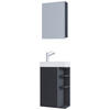 GÄSTBADRUM 40 cm  - vit/antracit, Modern, trämaterial/glas (40cm) - MID.YOU