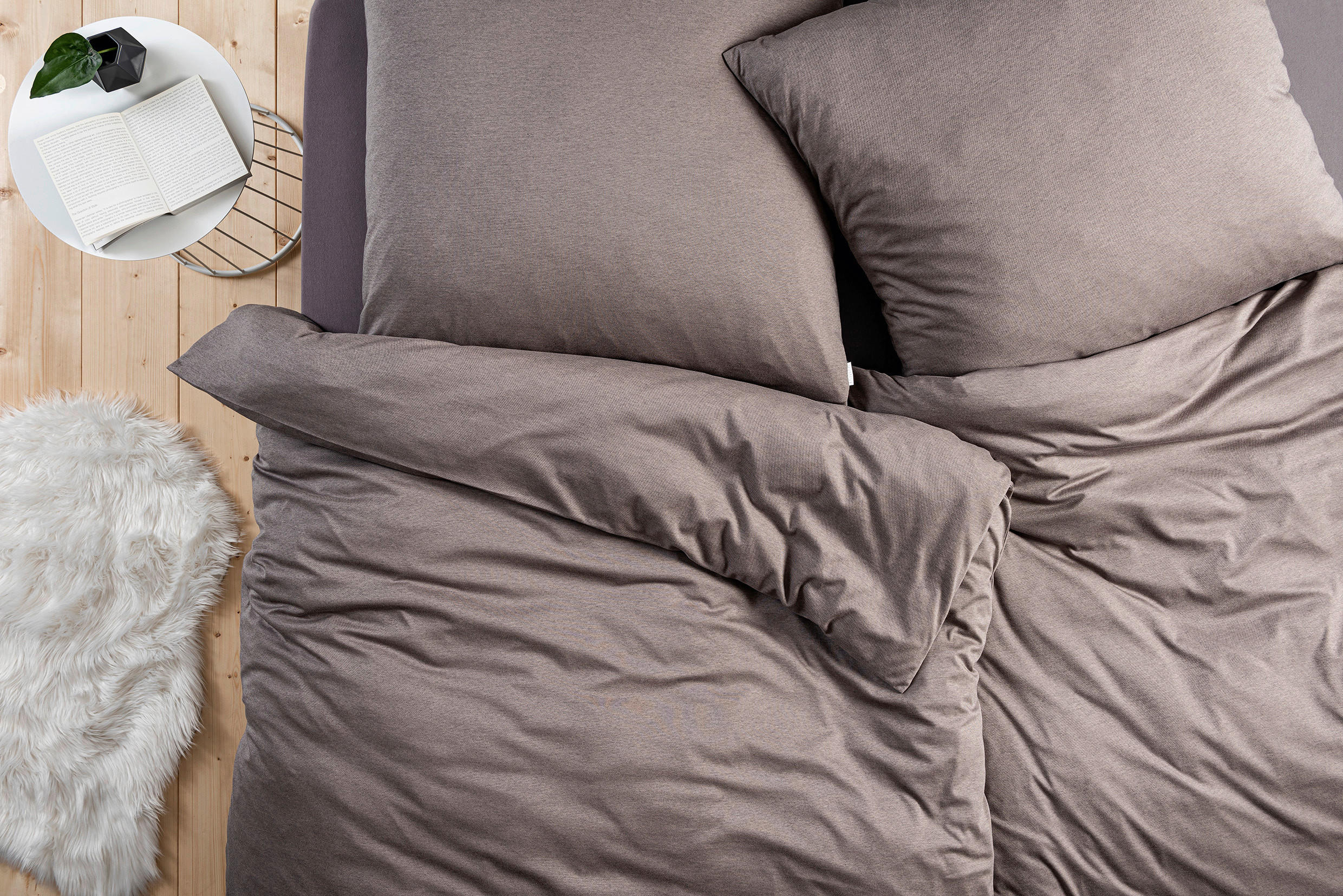 BETTWÄSCHE Takoma Interlock-Jersey 135/200 cm  - Taupe, KONVENTIONELL, Textil (135/200cm) - Estella